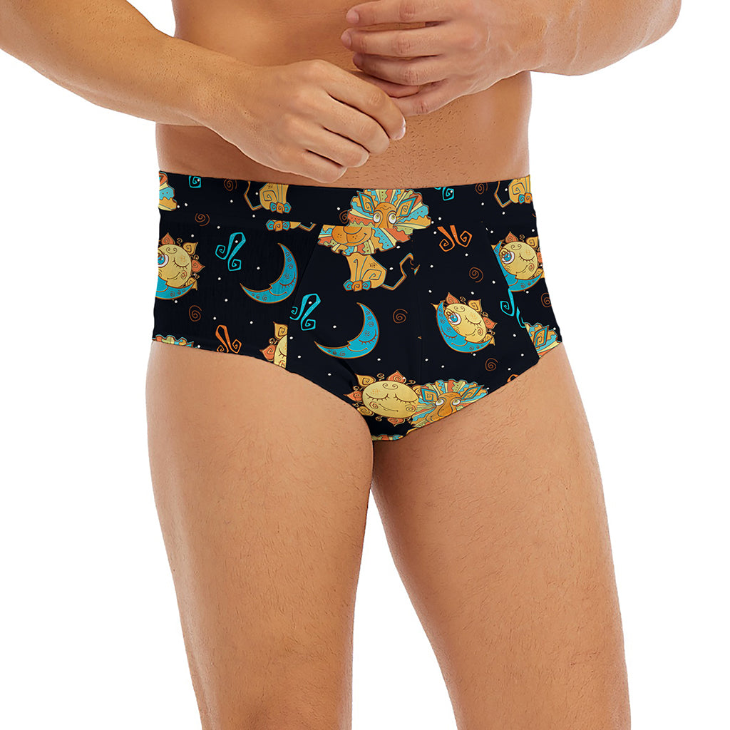Cute Cartoon Leo Pattern Print Men's Briefs
