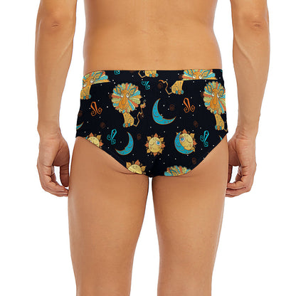 Cute Cartoon Leo Pattern Print Men's Briefs