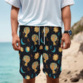 Cute Cartoon Leo Pattern Print Men's Cargo Shorts