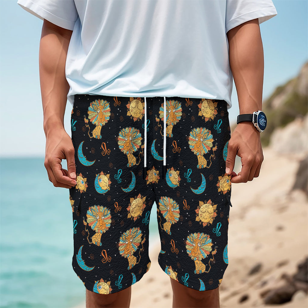Cute Cartoon Leo Pattern Print Men's Cargo Shorts