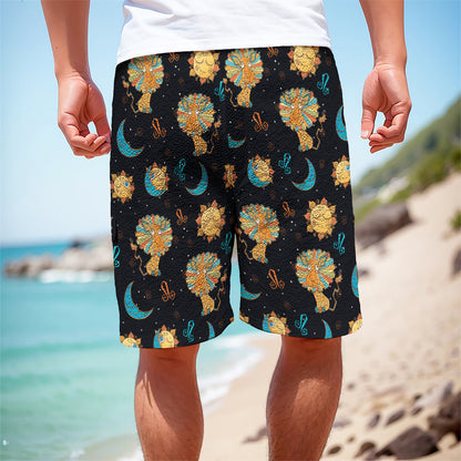 Cute Cartoon Leo Pattern Print Men's Cargo Shorts
