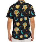 Cute Cartoon Leo Pattern Print Men's Deep V-Neck Shirt