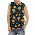 Cute Cartoon Leo Pattern Print Men's Fitness Tank Top