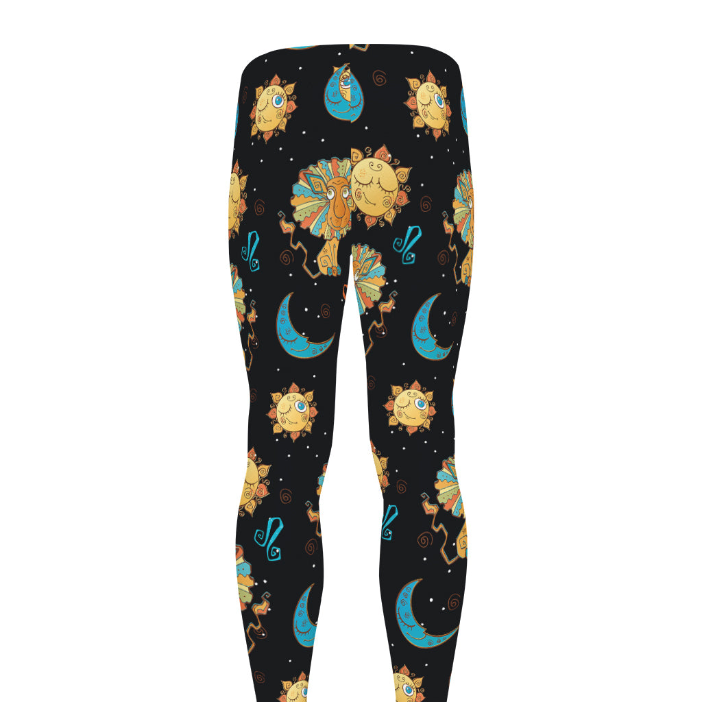 Cute Cartoon Leo Pattern Print Men's leggings