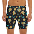 Cute Cartoon Leo Pattern Print Men's Long Boxer Briefs