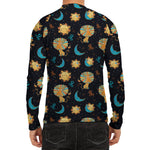 Cute Cartoon Leo Pattern Print Men's Long Sleeve Rash Guard