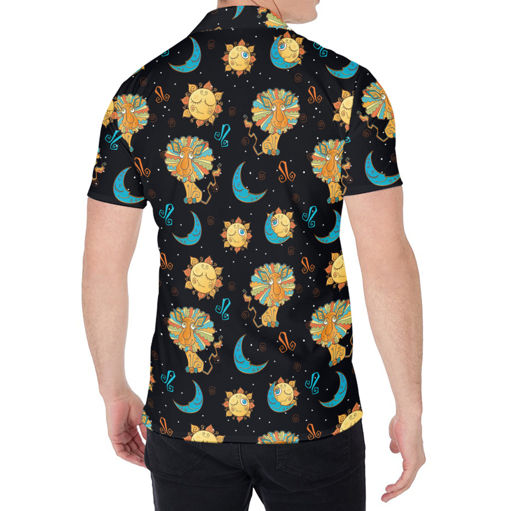 Cute Cartoon Leo Pattern Print Men's Shirt