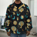 Cute Cartoon Leo Pattern Print Men's Shirt Jacket