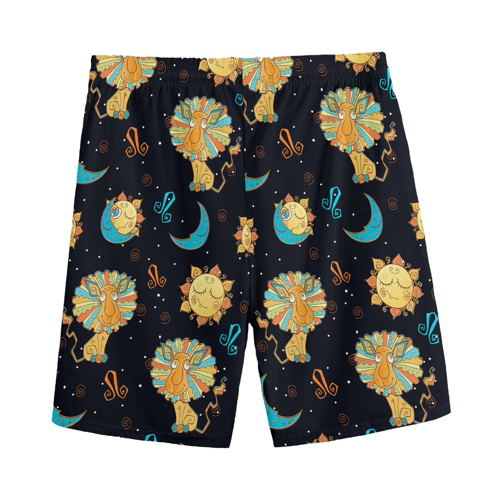 Cute Cartoon Leo Pattern Print Men's Sports Shorts