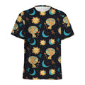Cute Cartoon Leo Pattern Print Men's Athletic T-Shirt