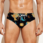 Cute Cartoon Leo Pattern Print Men's Swim Briefs
