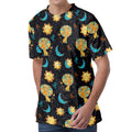 Cute Cartoon Leo Pattern Print Men's Velvet T-Shirt