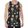 Cute Cartoon Leo Pattern Print Men's Velvet Tank Top