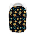 Cute Cartoon Leo Pattern Print Mesh Laundry Hamper