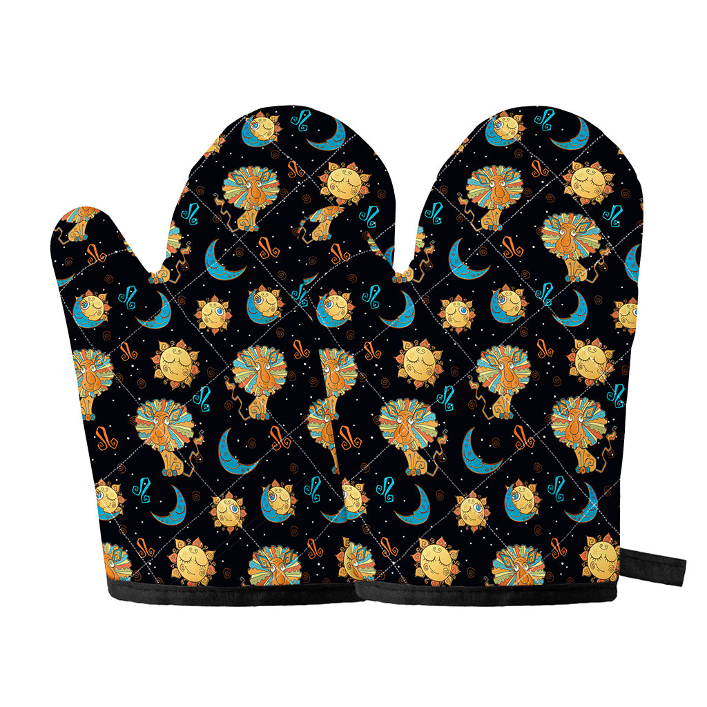Cute Cartoon Leo Pattern Print Oven Mitts
