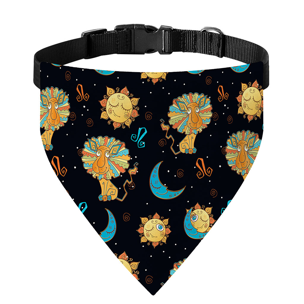 Cute Cartoon Leo Pattern Print Over The Collar Dog Bandana