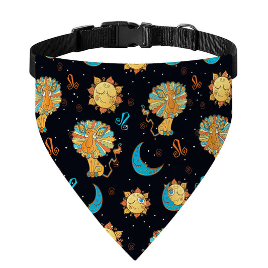 Cute Cartoon Leo Pattern Print Over The Collar Dog Bandana