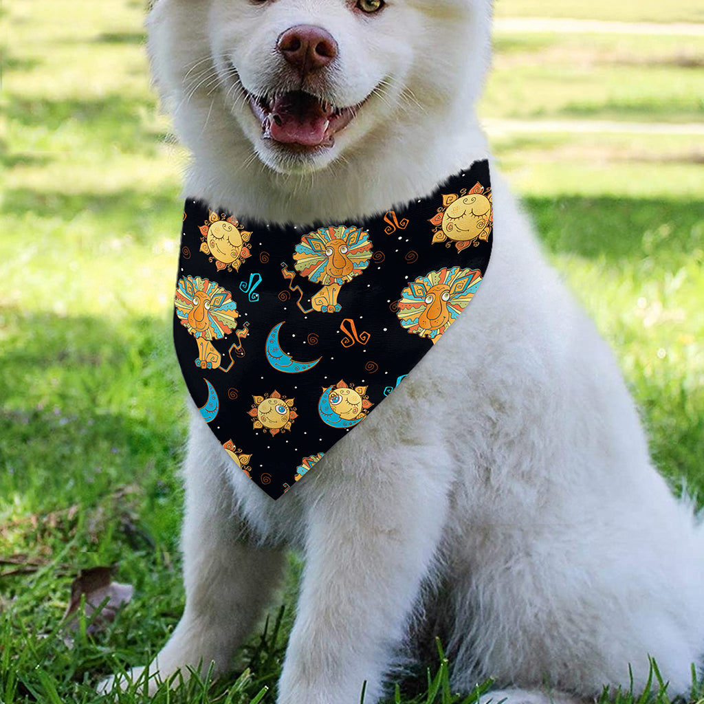 Cute Cartoon Leo Pattern Print Over The Collar Dog Bandana