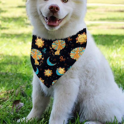 Cute Cartoon Leo Pattern Print Over The Collar Dog Bandana