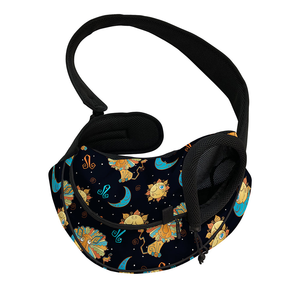Cute Cartoon Leo Pattern Print Pet Sling Carrier