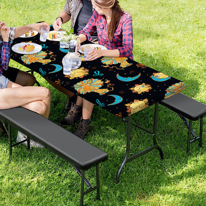 Cute Cartoon Leo Pattern Print Picnic Table Cover