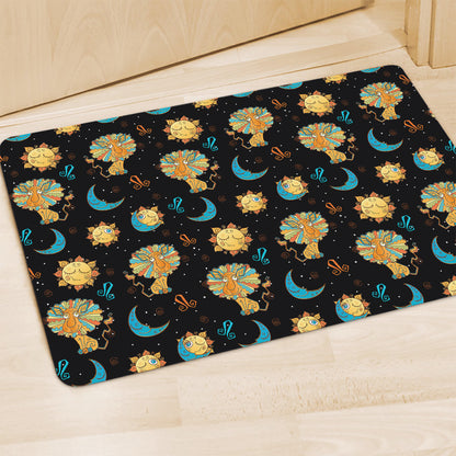 Cute Cartoon Leo Pattern Print Polyester Doormat