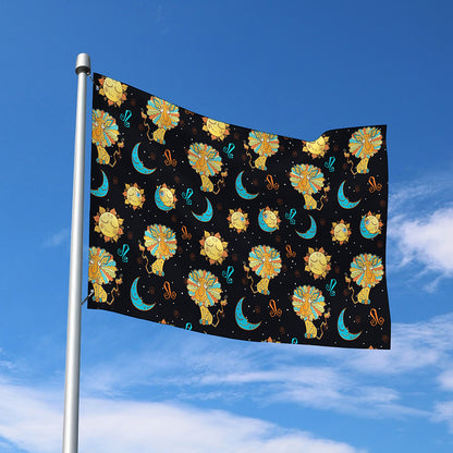 Cute Cartoon Leo Pattern Print Polyester Flag