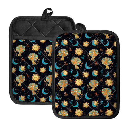 Cute Cartoon Leo Pattern Print Pot Holders With Pocket