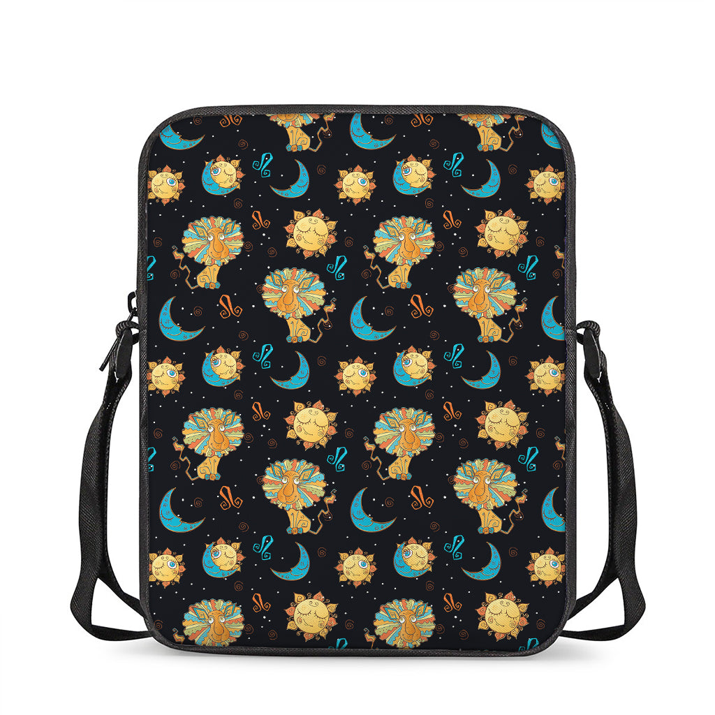 Cute Cartoon Leo Pattern Print Rectangular Crossbody Bag
