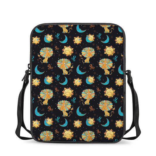 Cute Cartoon Leo Pattern Print Rectangular Crossbody Bag