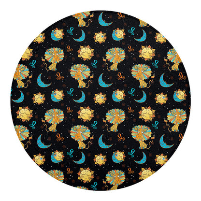 Cute Cartoon Leo Pattern Print Round Blanket