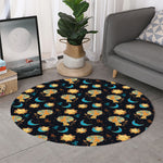 Cute Cartoon Leo Pattern Print Round Rug