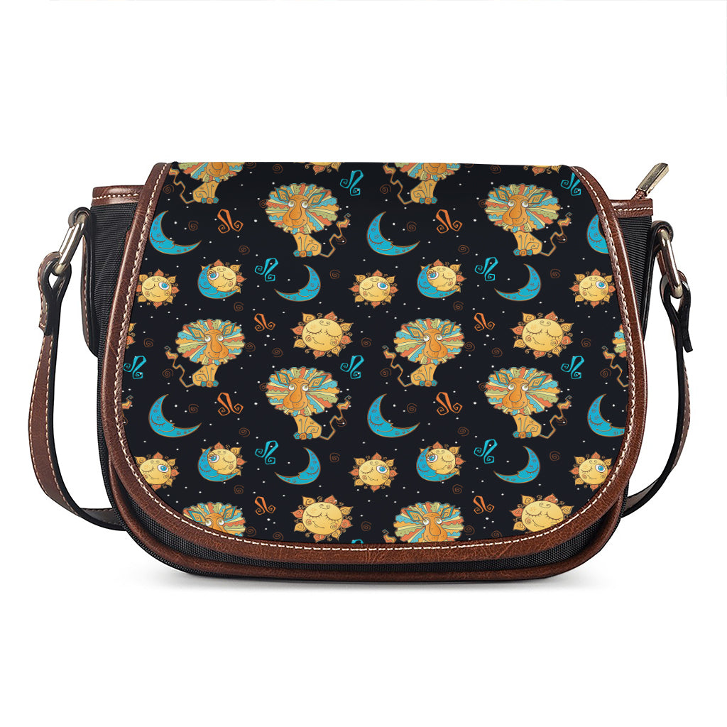 Cute Cartoon Leo Pattern Print Saddle Bag