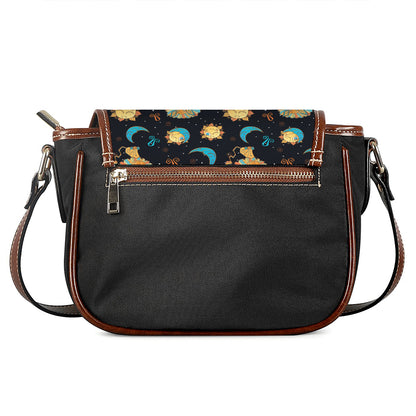 Cute Cartoon Leo Pattern Print Saddle Bag