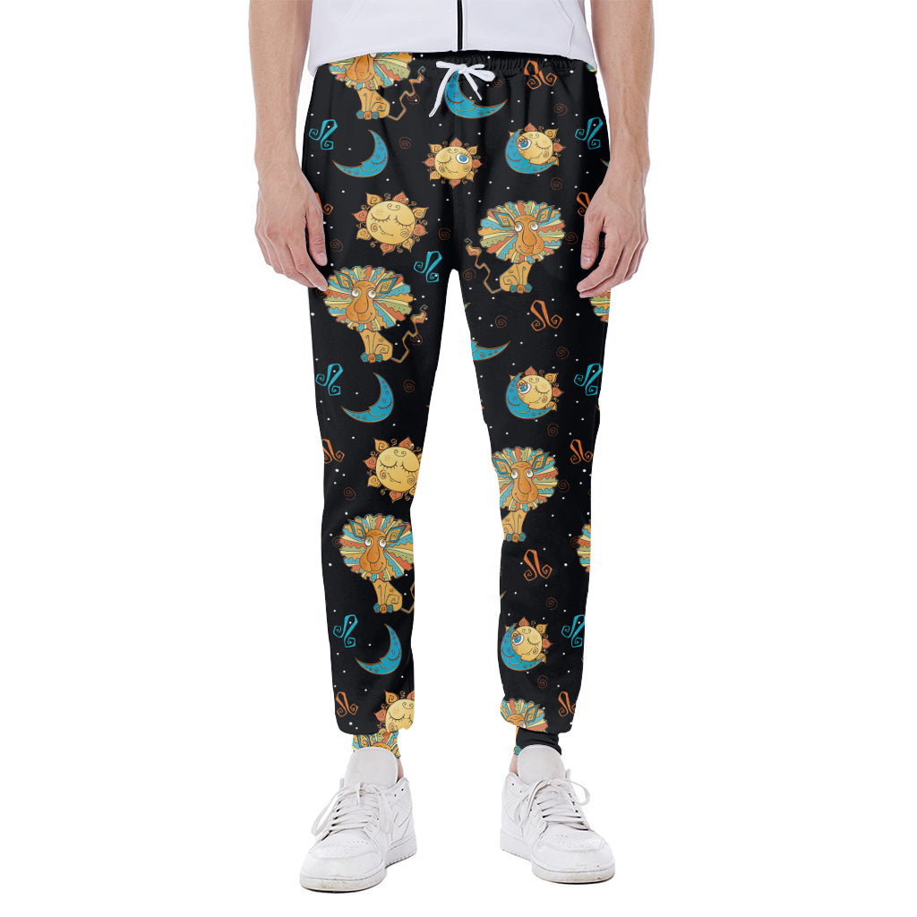 Cute Cartoon Leo Pattern Print Scuba Joggers