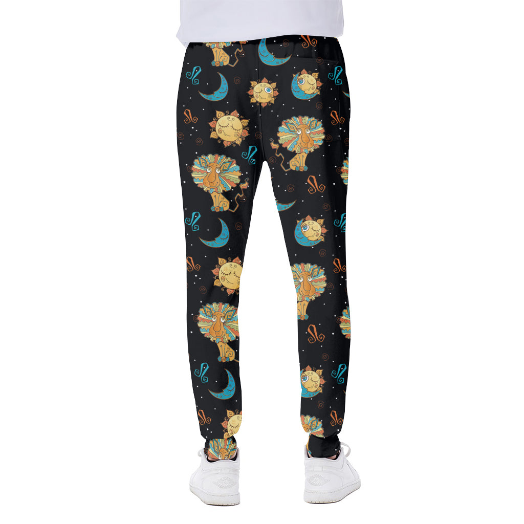 Cute Cartoon Leo Pattern Print Scuba Joggers