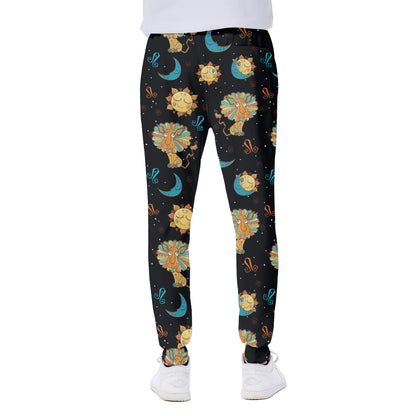 Cute Cartoon Leo Pattern Print Scuba Joggers