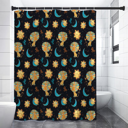 Cute Cartoon Leo Pattern Print Shower Curtain