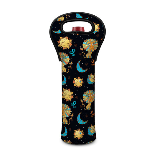Cute Cartoon Leo Pattern Print Single Neoprene Wine Tote