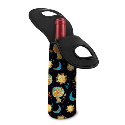 Cute Cartoon Leo Pattern Print Single Neoprene Wine Tote