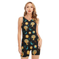 Cute Cartoon Leo Pattern Print Sleeveless One Piece Swimsuit