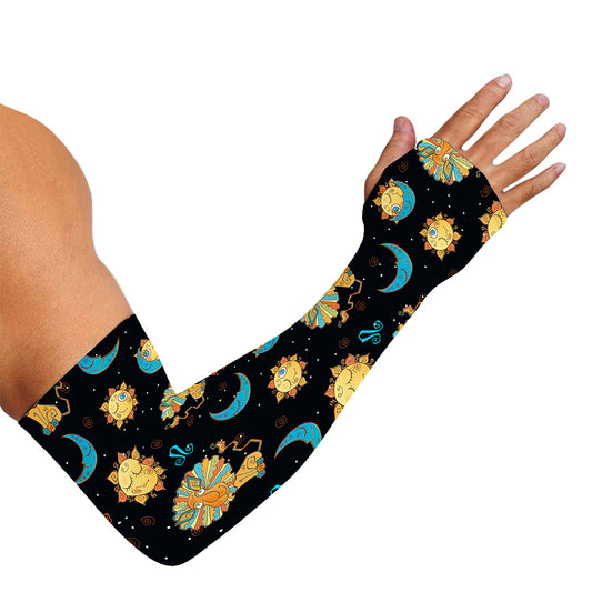 Cute Cartoon Leo Pattern Print Sun Protection Arm Sleeves