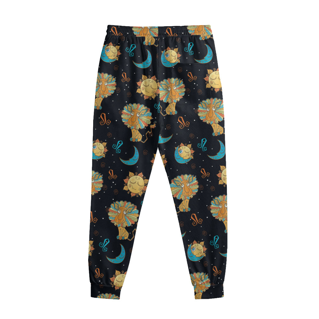 Cute Cartoon Leo Pattern Print Sweatpants