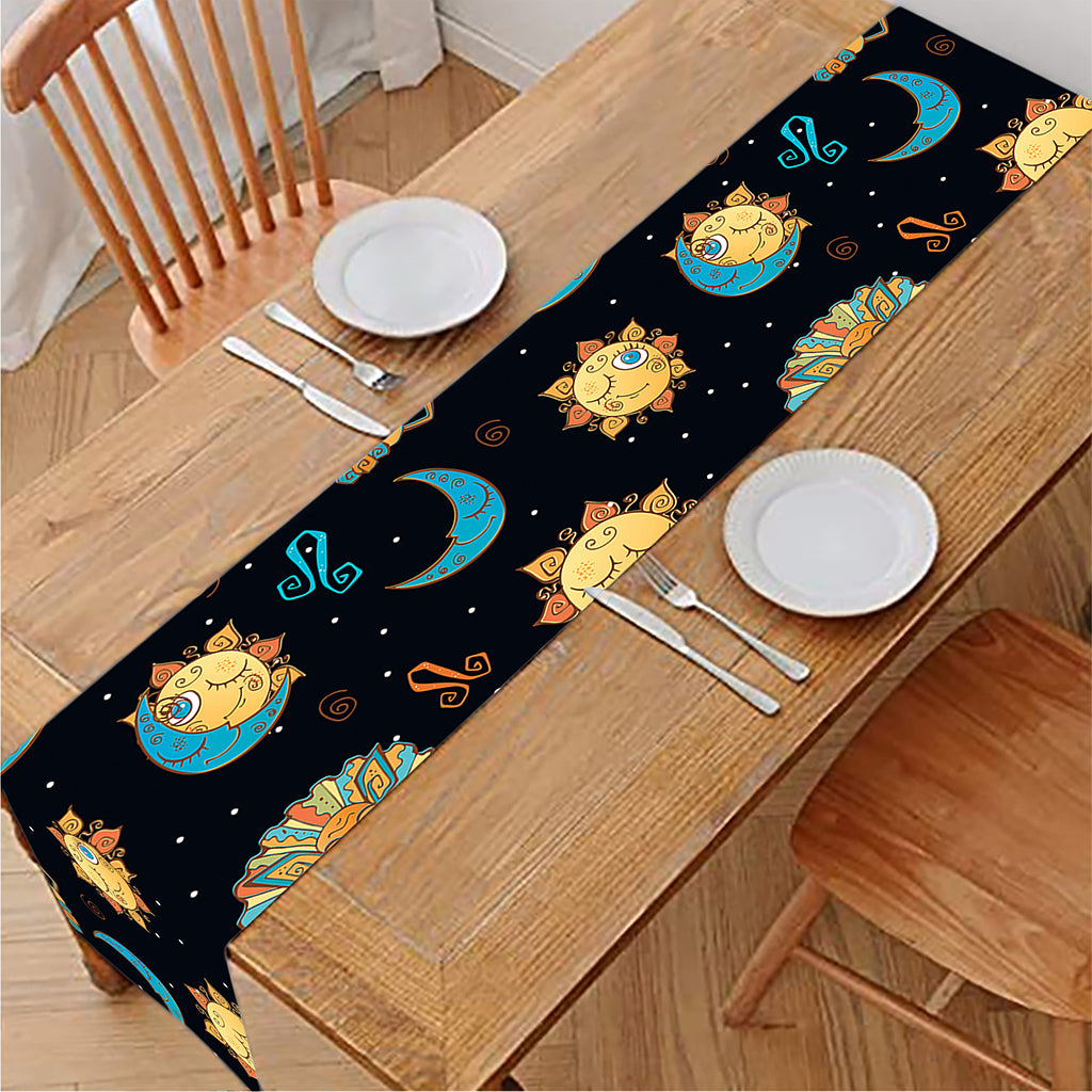 Cute Cartoon Leo Pattern Print Table Runner
