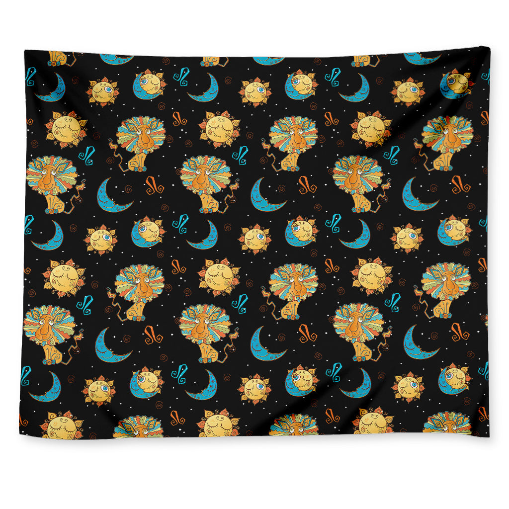Cute Cartoon Leo Pattern Print Tapestry