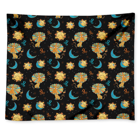 Cute Cartoon Leo Pattern Print Tapestry
