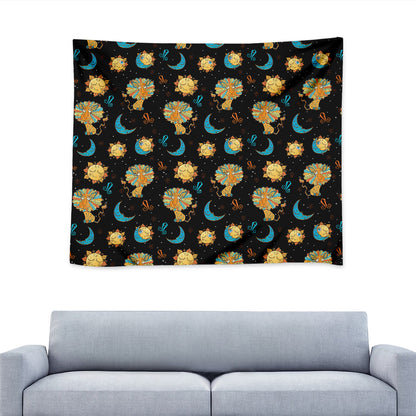 Cute Cartoon Leo Pattern Print Tapestry