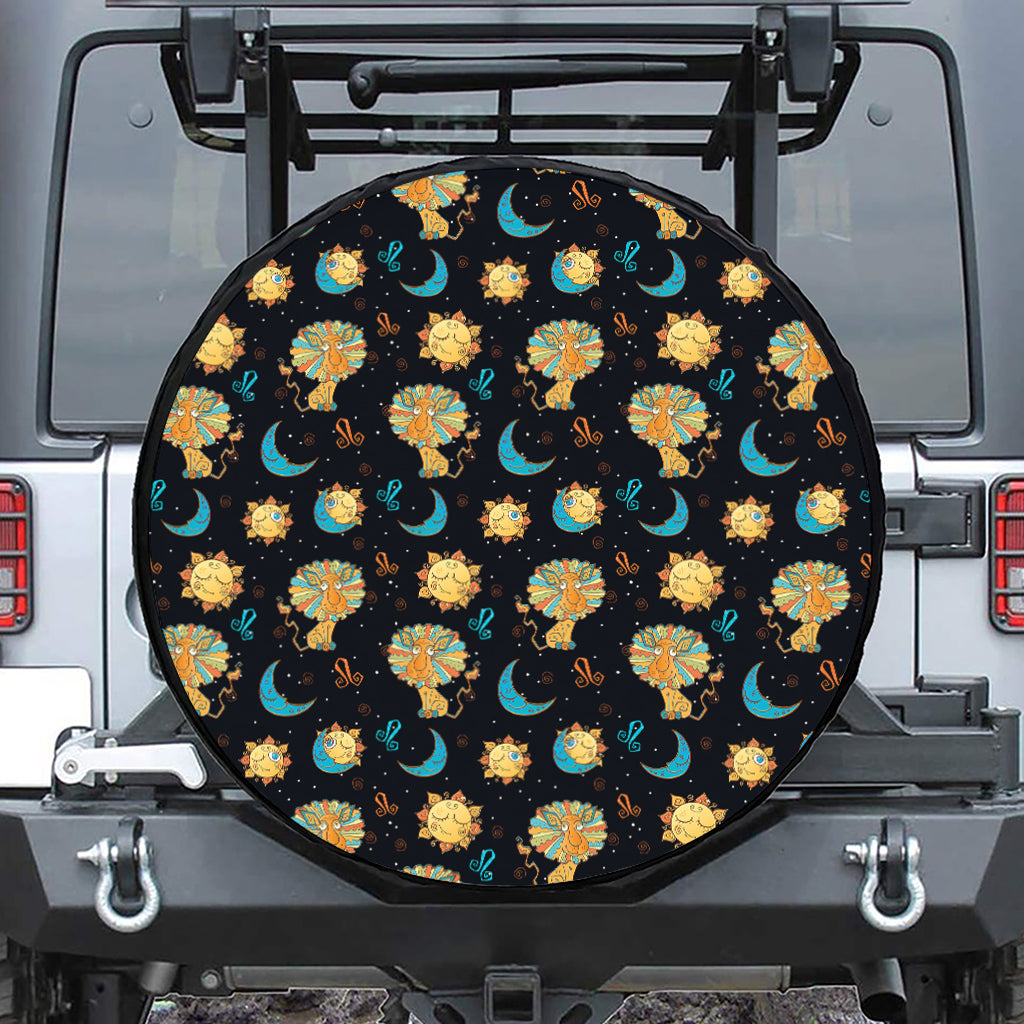 Cute Cartoon Leo Pattern Print Tire Cover