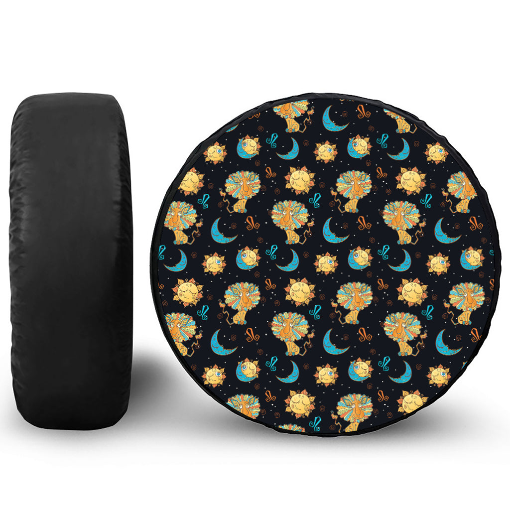Cute Cartoon Leo Pattern Print Tire Cover