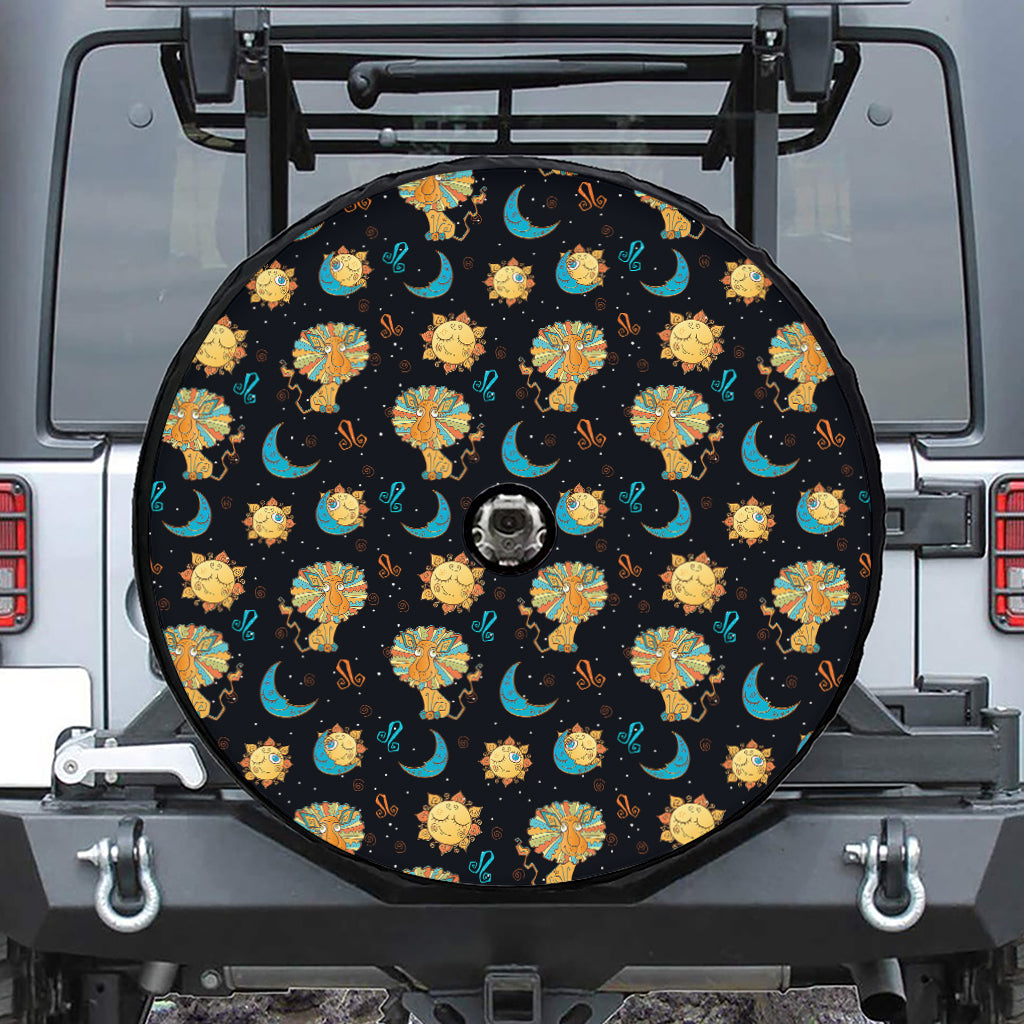 Cute Cartoon Leo Pattern Print Tire Cover With Camera Hole